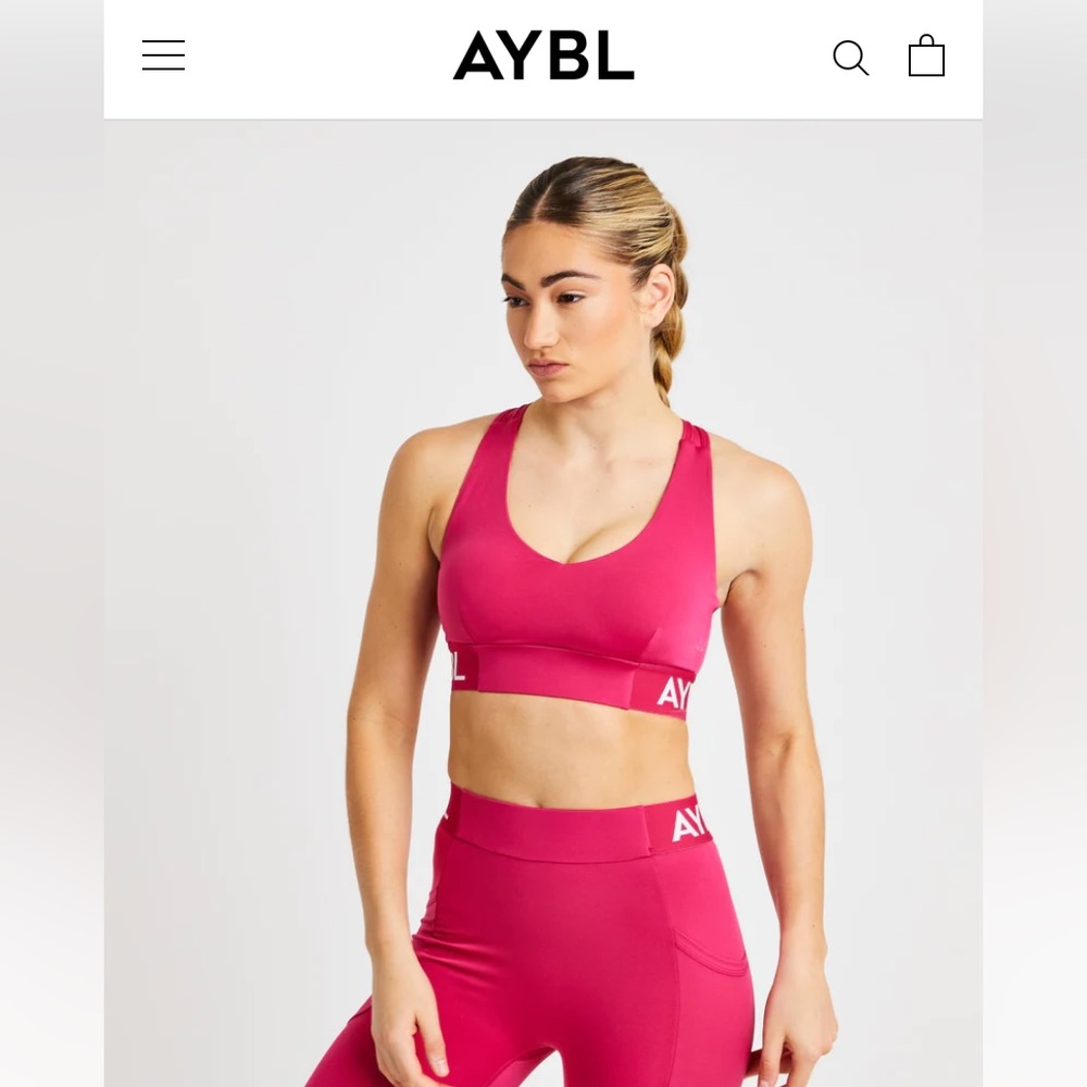 AYBL Training Sports Bra and Shorts pink set NWT